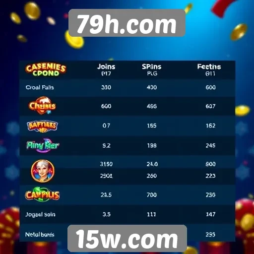 Comparativo entre jogos disponíveis no 79h.com